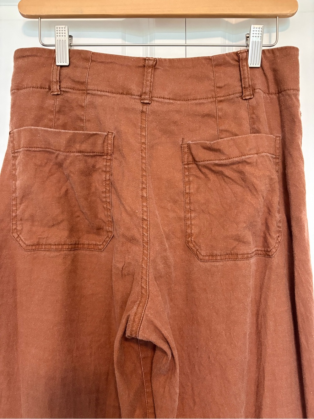 Maeve The Colette Wide Leg Pants Women 28 Linen Blend brown Boho - Picture 5 of 12